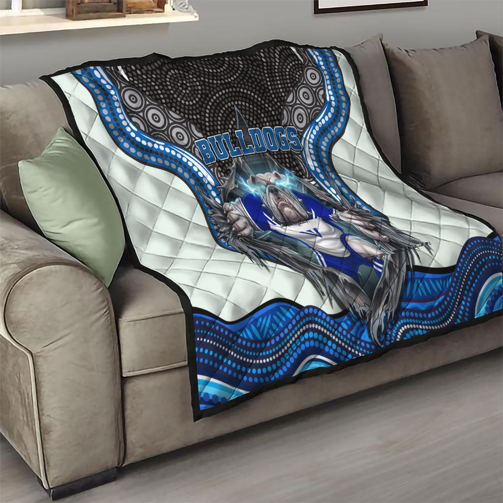Canterbury Bankstown Bulldogs Rugby Quilt The Scream of Lightning Eyes - Indigenous Dot Ripping Effect
