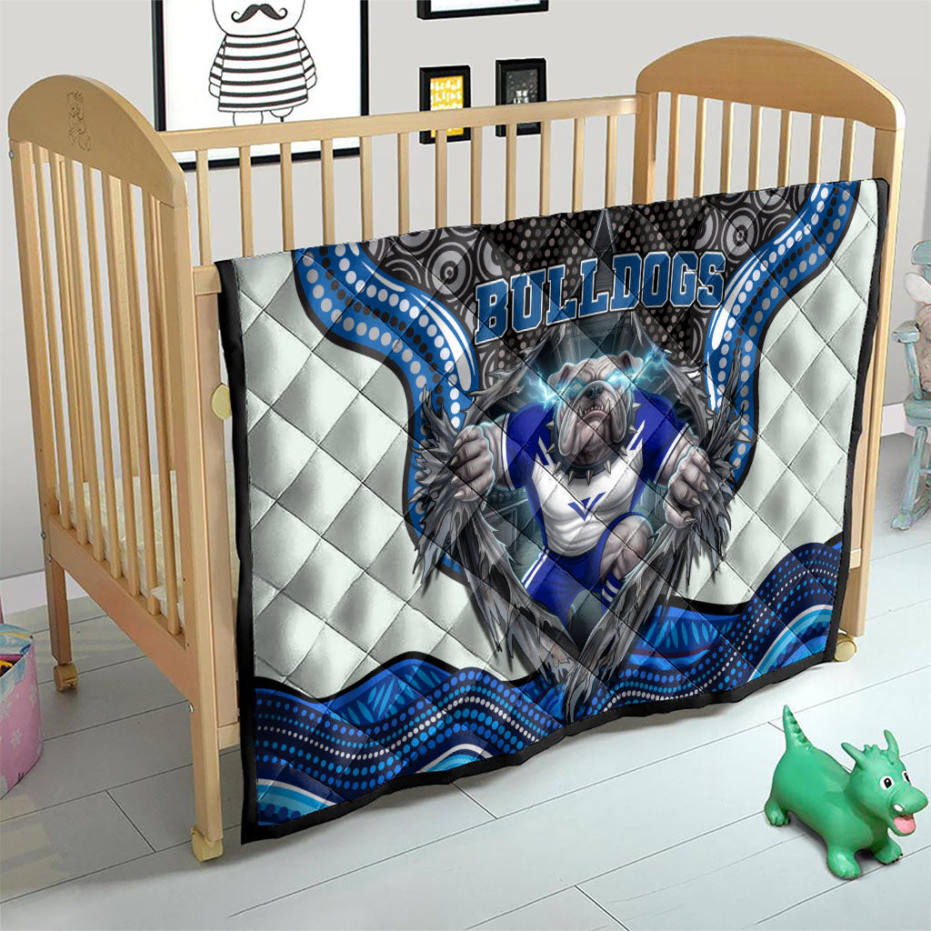 Canterbury Bankstown Bulldogs Rugby Quilt The Scream of Lightning Eyes - Indigenous Dot Ripping Effect