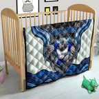 Canterbury Bankstown Bulldogs Rugby Quilt The Scream of Lightning Eyes - Indigenous Dot Ripping Effect
