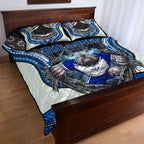 Canterbury Bankstown Bulldogs Rugby Quilt Bed Set The Scream of Lightning Eyes - Indigenous Dot Ripping Effect