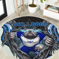 Canterbury Bankstown Bulldogs Rugby Round Carpet The Scream of Lightning Eyes - Indigenous Dot Ripping Effect