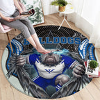 Canterbury Bankstown Bulldogs Rugby Round Carpet The Scream of Lightning Eyes - Indigenous Dot Ripping Effect