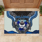 Canterbury Bankstown Bulldogs Rugby Rubber Doormat The Scream of Lightning Eyes - Indigenous Dot Ripping Effect