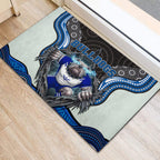 Canterbury Bankstown Bulldogs Rugby Rubber Doormat The Scream of Lightning Eyes - Indigenous Dot Ripping Effect