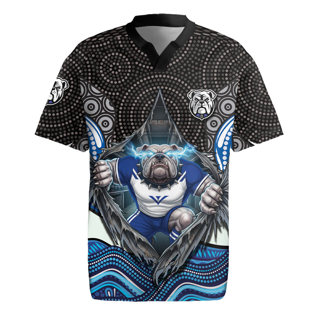 Canterbury Bankstown Bulldogs Rugby Rugby Jersey The Scream of Lightning Eyes - Indigenous Dot Ripping Effect