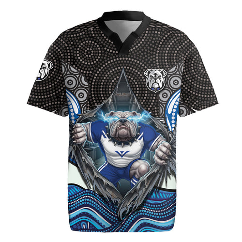 Canterbury Bankstown Bulldogs Rugby Rugby Jersey The Scream of Lightning Eyes - Indigenous Dot Ripping Effect