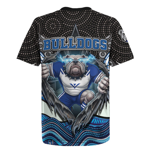 Canterbury Bankstown Bulldogs Rugby Rugby Jersey The Scream of Lightning Eyes - Indigenous Dot Ripping Effect