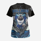 Canterbury Bankstown Bulldogs Rugby Scrub Top The Scream of Lightning Eyes - Indigenous Dot Ripping Effect