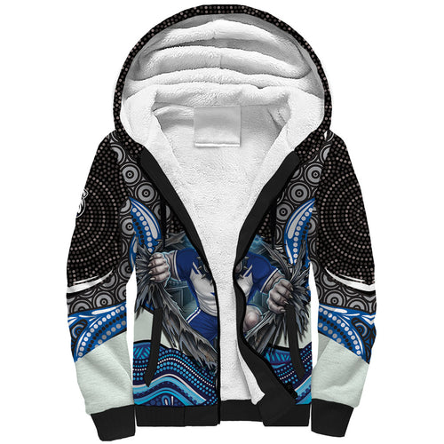 Canterbury Bankstown Bulldogs Rugby Sherpa Hoodie The Scream of Lightning Eyes - Indigenous Dot Ripping Effect