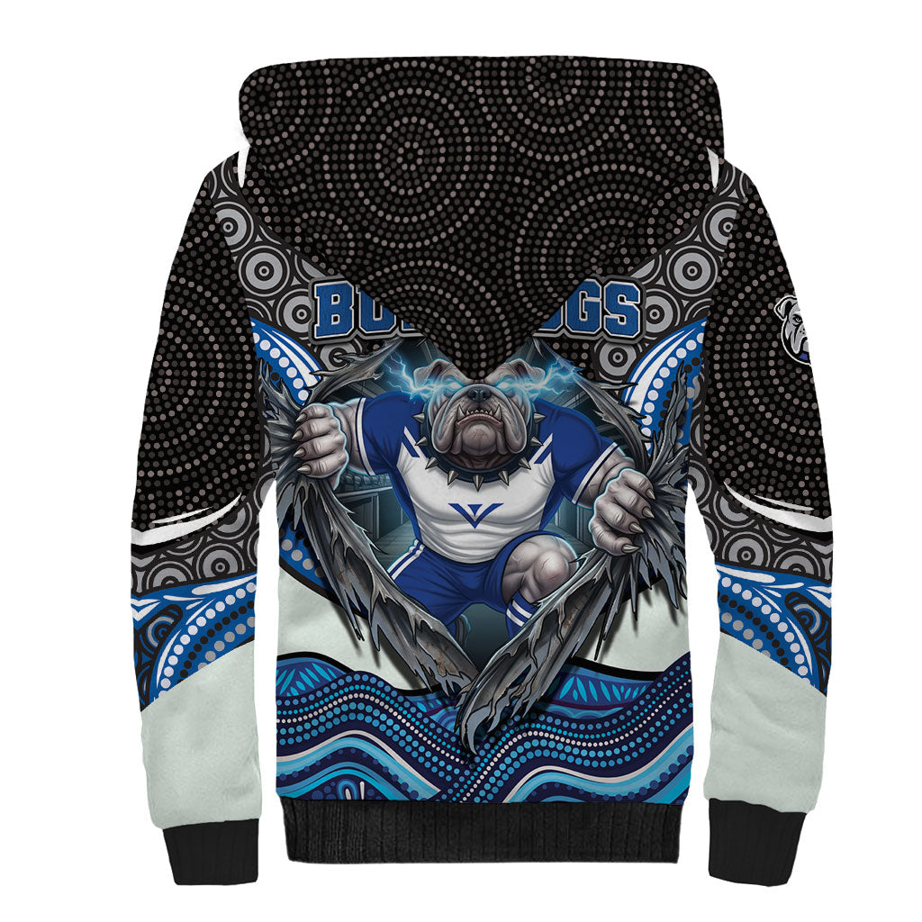 Canterbury Bankstown Bulldogs Rugby Sherpa Hoodie The Scream of Lightning Eyes - Indigenous Dot Ripping Effect
