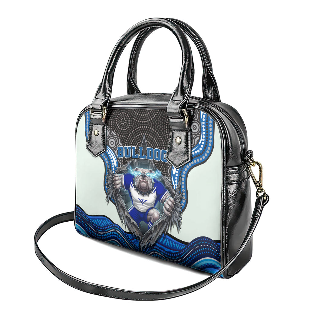 Canterbury Bankstown Bulldogs Rugby Shoulder Handbag The Scream of Lightning Eyes - Indigenous Dot Ripping Effect