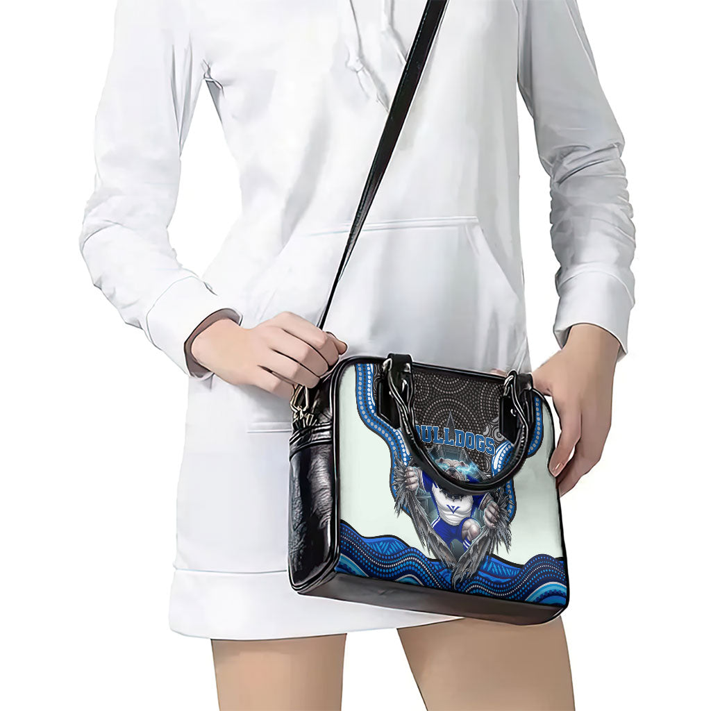 Canterbury Bankstown Bulldogs Rugby Shoulder Handbag The Scream of Lightning Eyes - Indigenous Dot Ripping Effect