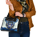Canterbury Bankstown Bulldogs Rugby Shoulder Handbag The Scream of Lightning Eyes - Indigenous Dot Ripping Effect