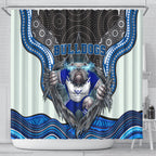 Canterbury Bankstown Bulldogs Rugby Shower Curtain The Scream of Lightning Eyes - Indigenous Dot Ripping Effect