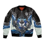 Canterbury Bankstown Bulldogs Rugby Sleeve Zip Bomber Jacket The Scream of Lightning Eyes - Indigenous Dot Ripping Effect