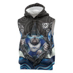 Canterbury Bankstown Bulldogs Rugby Sleeveless Hoodie The Scream of Lightning Eyes - Indigenous Dot Ripping Effect