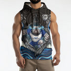 Canterbury Bankstown Bulldogs Rugby Sleeveless Hoodie The Scream of Lightning Eyes - Indigenous Dot Ripping Effect