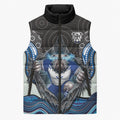 Canterbury Bankstown Bulldogs Rugby Sleeveless Puffer Jacket The Scream of Lightning Eyes - Indigenous Dot Ripping Effect