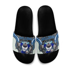 Canterbury Bankstown Bulldogs Rugby Slide Sandals The Scream of Lightning Eyes - Indigenous Dot Ripping Effect