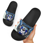 Canterbury Bankstown Bulldogs Rugby Slide Sandals The Scream of Lightning Eyes - Indigenous Dot Ripping Effect