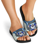 Canterbury Bankstown Bulldogs Rugby Slide Sandals The Scream of Lightning Eyes - Indigenous Dot Ripping Effect
