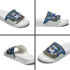 Canterbury Bankstown Bulldogs Rugby Slide Sandals The Scream of Lightning Eyes - Indigenous Dot Ripping Effect