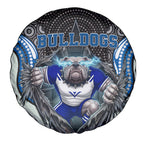 Canterbury Bankstown Bulldogs Rugby Spare Tire Cover The Scream of Lightning Eyes - Indigenous Dot Ripping Effect