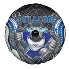 Canterbury Bankstown Bulldogs Rugby Spare Tire Cover The Scream of Lightning Eyes - Indigenous Dot Ripping Effect