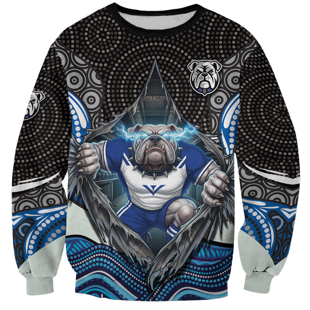 Canterbury Bankstown Bulldogs Rugby Sweatshirt The Scream of Lightning Eyes - Indigenous Dot Ripping Effect