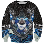 Canterbury Bankstown Bulldogs Rugby Sweatshirt The Scream of Lightning Eyes - Indigenous Dot Ripping Effect