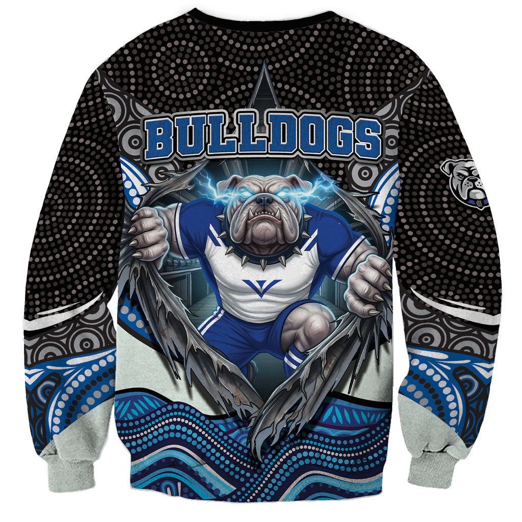 Canterbury Bankstown Bulldogs Rugby Sweatshirt The Scream of Lightning Eyes - Indigenous Dot Ripping Effect