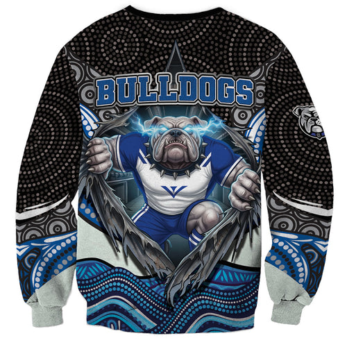 Canterbury Bankstown Bulldogs Rugby Sweatshirt The Scream of Lightning Eyes - Indigenous Dot Ripping Effect