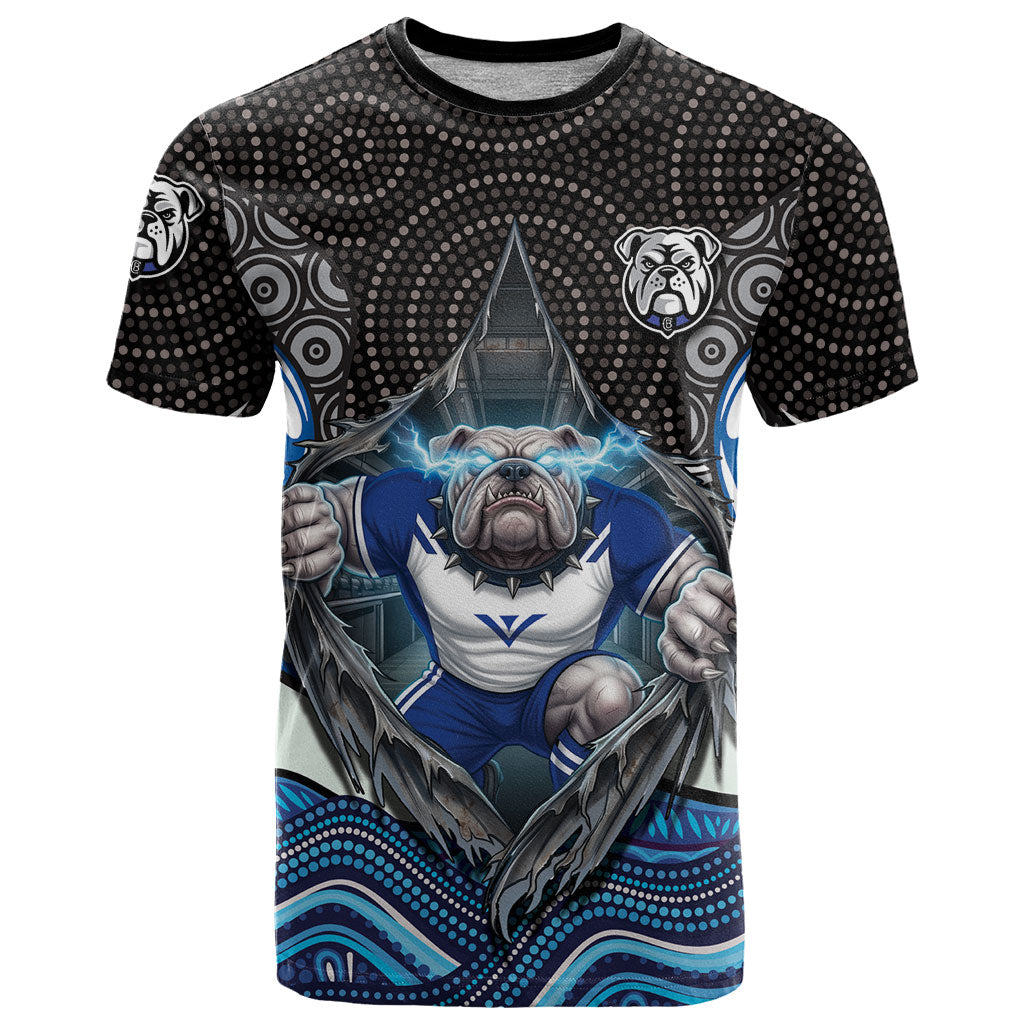 Canterbury Bankstown Bulldogs Rugby T Shirt The Scream of Lightning Eyes - Indigenous Dot Ripping Effect