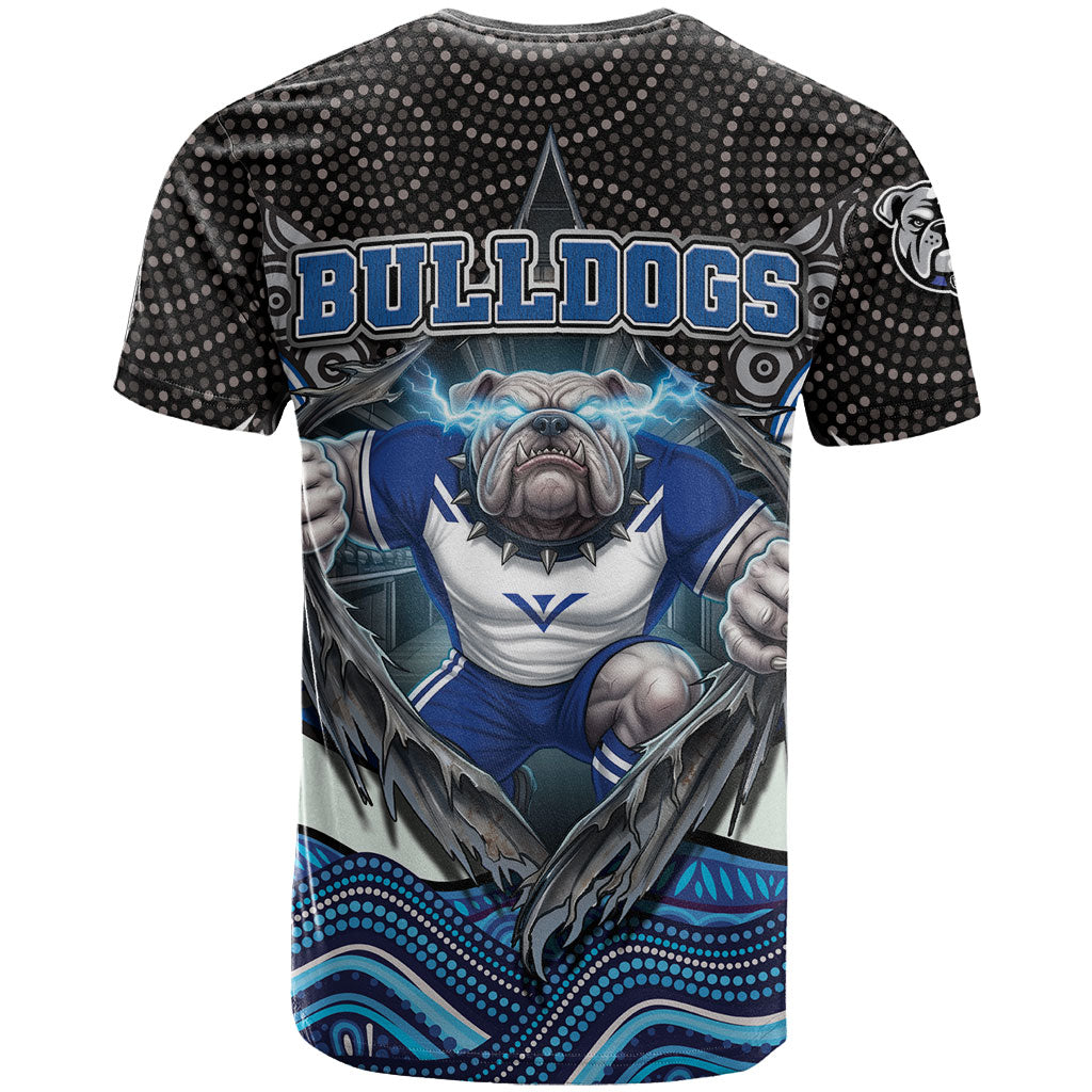 Canterbury Bankstown Bulldogs Rugby T Shirt The Scream of Lightning Eyes - Indigenous Dot Ripping Effect