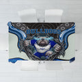 Canterbury Bankstown Bulldogs Rugby Tablecloth The Scream of Lightning Eyes - Indigenous Dot Ripping Effect