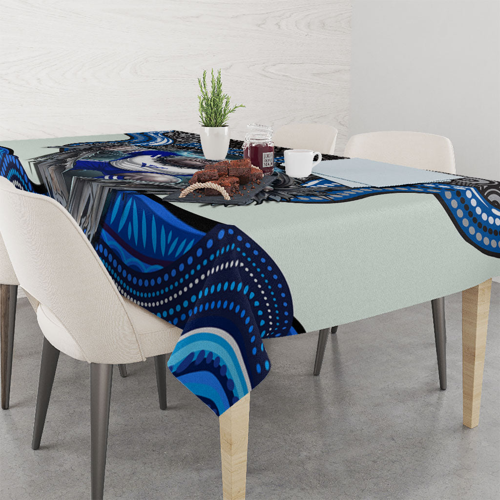 Canterbury Bankstown Bulldogs Rugby Tablecloth The Scream of Lightning Eyes - Indigenous Dot Ripping Effect