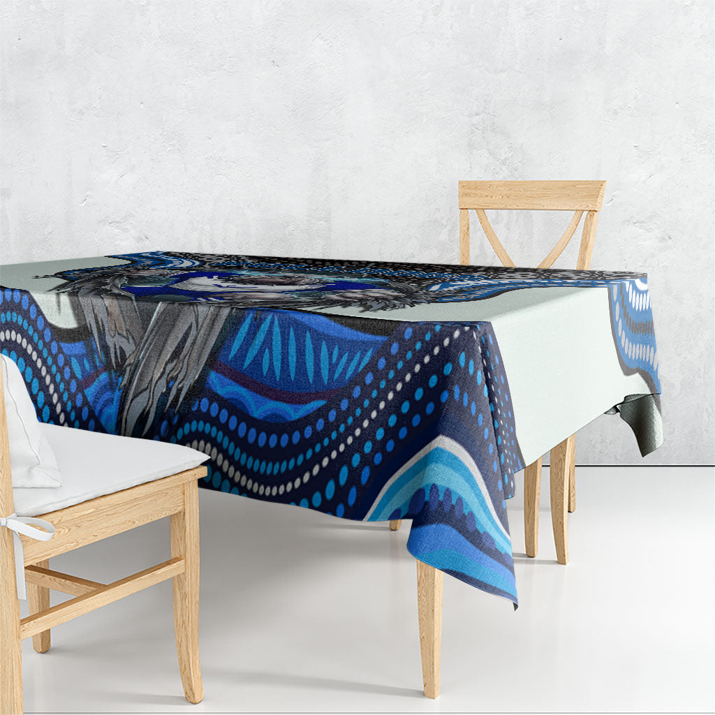 Canterbury Bankstown Bulldogs Rugby Tablecloth The Scream of Lightning Eyes - Indigenous Dot Ripping Effect