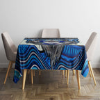 Canterbury Bankstown Bulldogs Rugby Tablecloth The Scream of Lightning Eyes - Indigenous Dot Ripping Effect