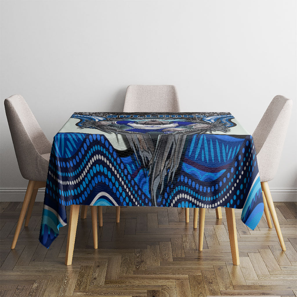 Canterbury Bankstown Bulldogs Rugby Tablecloth The Scream of Lightning Eyes - Indigenous Dot Ripping Effect