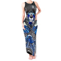 Canterbury Bankstown Bulldogs Rugby Tank Maxi Dress The Scream of Lightning Eyes - Indigenous Dot Ripping Effect