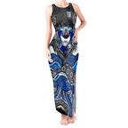 Canterbury Bankstown Bulldogs Rugby Tank Maxi Dress The Scream of Lightning Eyes - Indigenous Dot Ripping Effect