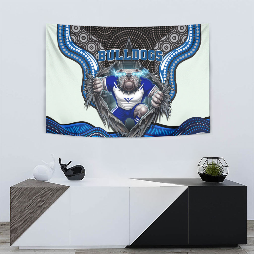 Canterbury Bankstown Bulldogs Rugby Tapestry The Scream of Lightning Eyes - Indigenous Dot Ripping Effect