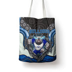 Canterbury Bankstown Bulldogs Rugby Tote Bag The Scream of Lightning Eyes - Indigenous Dot Ripping Effect