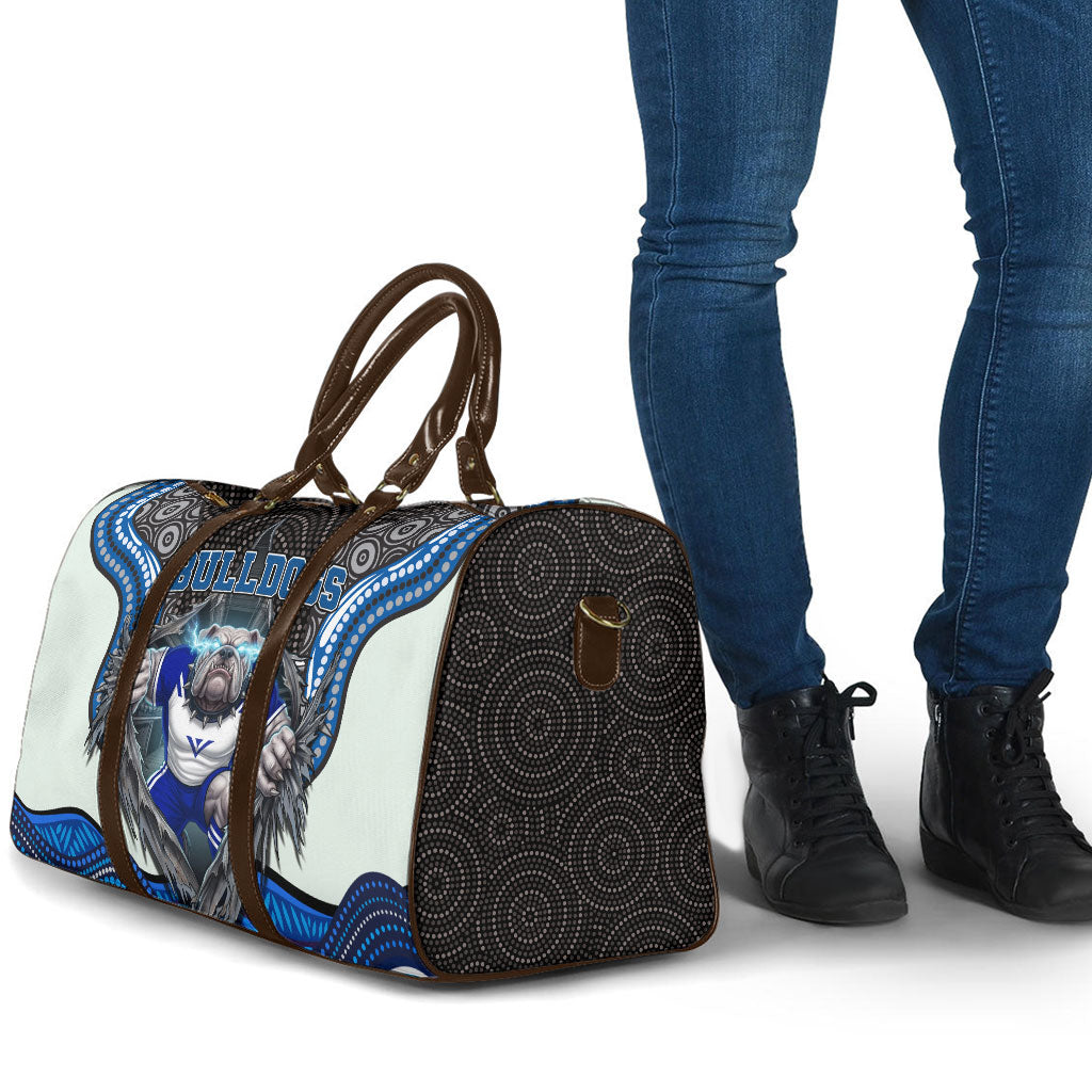 Canterbury Bankstown Bulldogs Rugby Travel Bag The Scream of Lightning Eyes - Indigenous Dot Ripping Effect