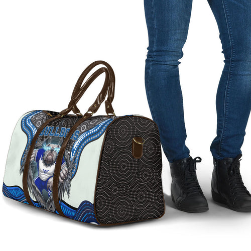 Canterbury Bankstown Bulldogs Rugby Travel Bag The Scream of Lightning Eyes - Indigenous Dot Ripping Effect