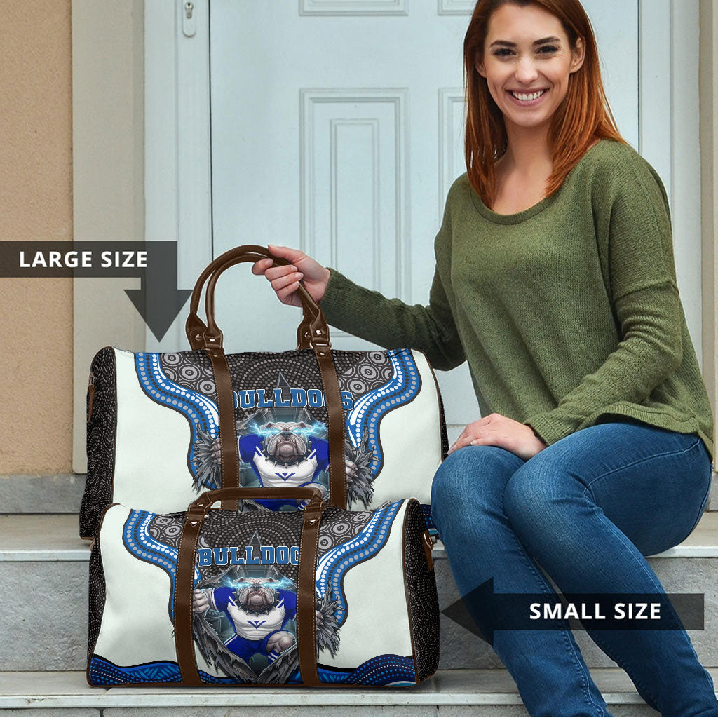 Canterbury Bankstown Bulldogs Rugby Travel Bag The Scream of Lightning Eyes - Indigenous Dot Ripping Effect