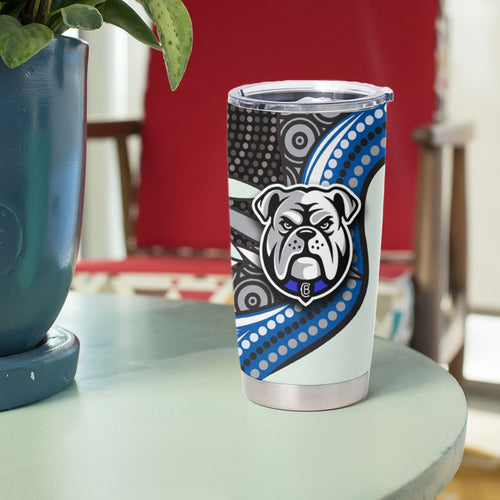Canterbury Bankstown Bulldogs Rugby Tumbler Cup The Scream of Lightning Eyes - Indigenous Dot Ripping Effect