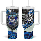 Canterbury Bankstown Bulldogs Rugby Tumbler With Handle The Scream of Lightning Eyes - Indigenous Dot Ripping Effect