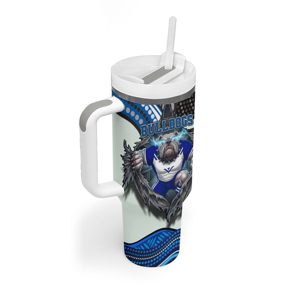 Canterbury Bankstown Bulldogs Rugby Tumbler With Handle The Scream of Lightning Eyes - Indigenous Dot Ripping Effect