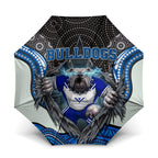 Canterbury Bankstown Bulldogs Rugby Umbrella The Scream of Lightning Eyes - Indigenous Dot Ripping Effect